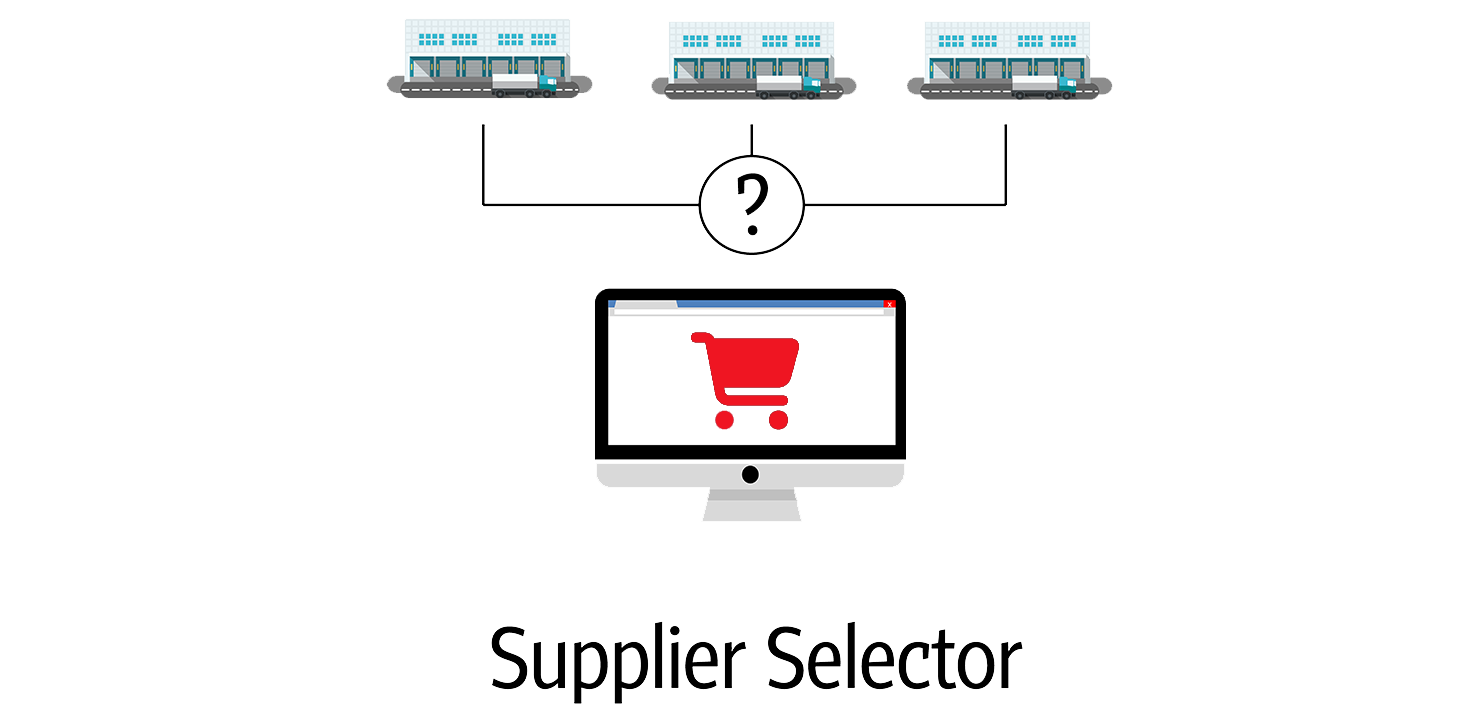 E-commerce Supplier Selector Ilustrácia